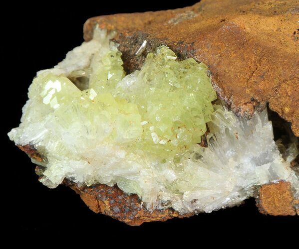 Gemmy, Yellow-Green Adamite Crystals - Durango, Mexico #65294